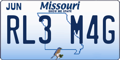 MO license plate RL3M4G