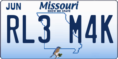 MO license plate RL3M4K