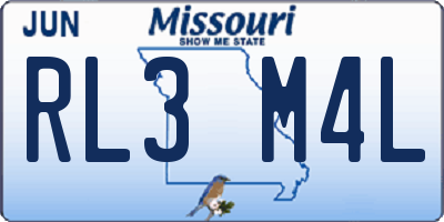 MO license plate RL3M4L