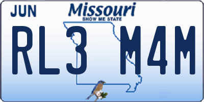 MO license plate RL3M4M
