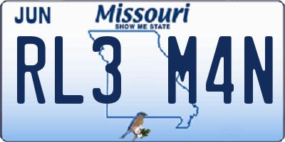 MO license plate RL3M4N