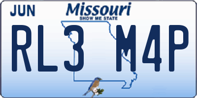 MO license plate RL3M4P