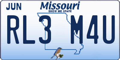 MO license plate RL3M4U