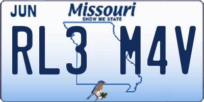MO license plate RL3M4V