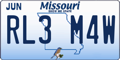 MO license plate RL3M4W