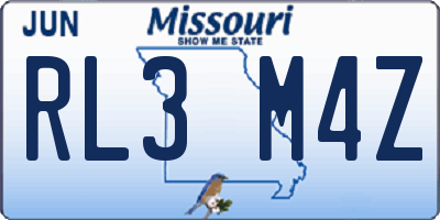 MO license plate RL3M4Z