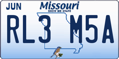 MO license plate RL3M5A