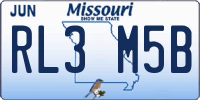 MO license plate RL3M5B