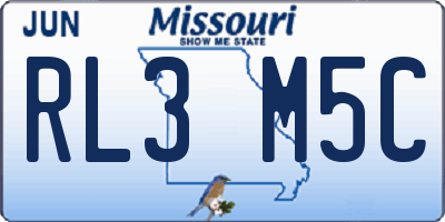 MO license plate RL3M5C