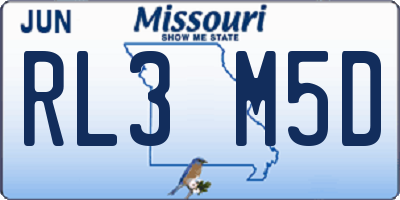 MO license plate RL3M5D