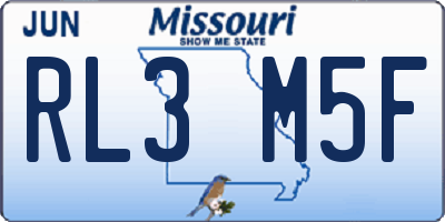 MO license plate RL3M5F