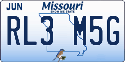MO license plate RL3M5G