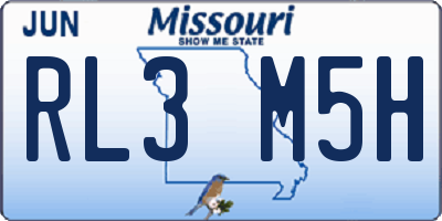 MO license plate RL3M5H