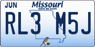 MO license plate RL3M5J