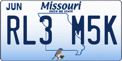 MO license plate RL3M5K
