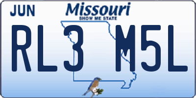 MO license plate RL3M5L
