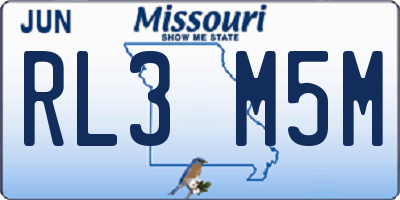 MO license plate RL3M5M