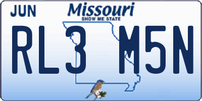 MO license plate RL3M5N