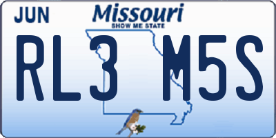 MO license plate RL3M5S