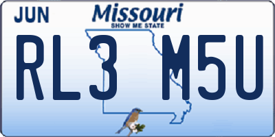 MO license plate RL3M5U