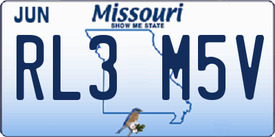 MO license plate RL3M5V