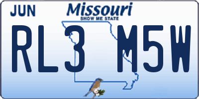 MO license plate RL3M5W