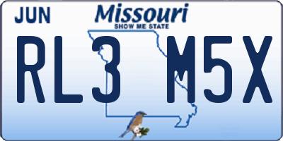 MO license plate RL3M5X