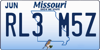 MO license plate RL3M5Z