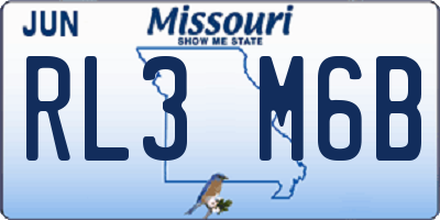 MO license plate RL3M6B