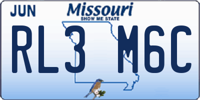MO license plate RL3M6C