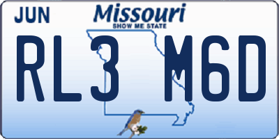 MO license plate RL3M6D