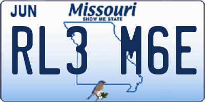 MO license plate RL3M6E