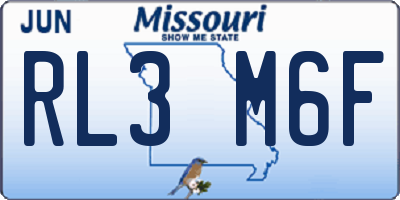 MO license plate RL3M6F