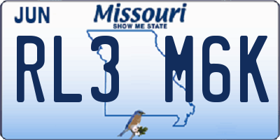 MO license plate RL3M6K