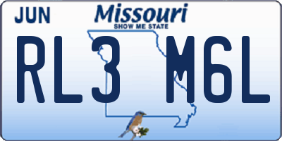 MO license plate RL3M6L