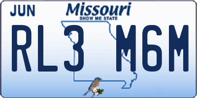 MO license plate RL3M6M