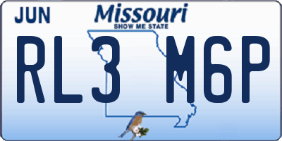 MO license plate RL3M6P