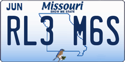 MO license plate RL3M6S