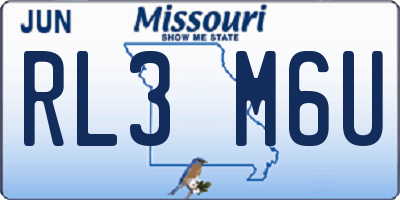MO license plate RL3M6U