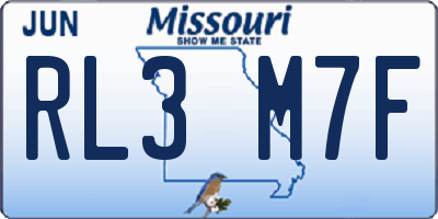 MO license plate RL3M7F