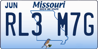 MO license plate RL3M7G