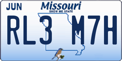 MO license plate RL3M7H