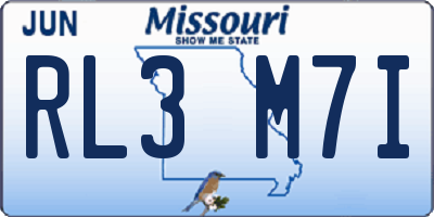 MO license plate RL3M7I