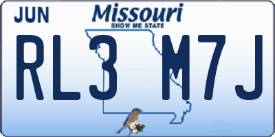 MO license plate RL3M7J