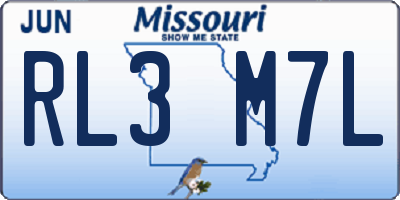 MO license plate RL3M7L
