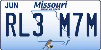 MO license plate RL3M7M