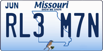 MO license plate RL3M7N