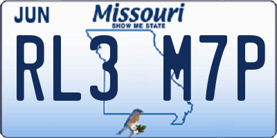 MO license plate RL3M7P