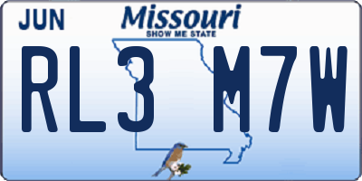 MO license plate RL3M7W