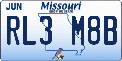 MO license plate RL3M8B